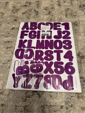 Vinyl Amazon Purple Bold Alphabet & Number Peel-and-Stick Sticker Sheet
